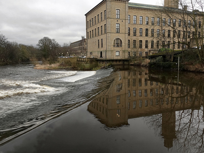 2025.68.44: River Aire Weir. Digital image credit: Saltaire Collection