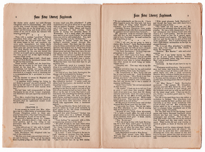 H2-210.44: Home Notes Literary Supplement: Pages 4-5. Digital image credit: Saltaire Collection