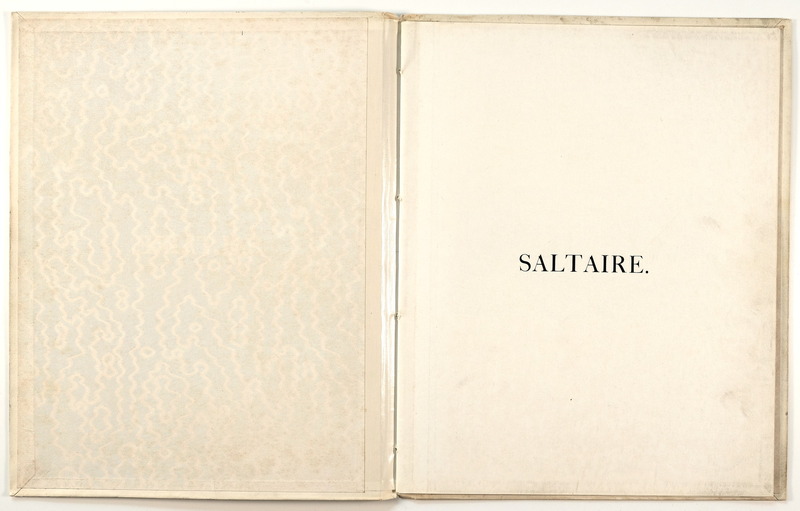 2018.56: Saltaire: Inside front cover and page 1. Digital image credit: Saltaire Collection
