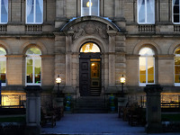 2025.68.99: Victoria Hall entrance in low light. Digital image credit: Saltaire Collection