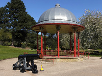 2025.68.109: Roberts Park gazebo and cannon. Digital image credit: Saltaire Collection