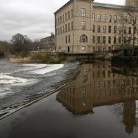 2025.68.44: River Aire Weir. Digital image credit: Saltaire Collection