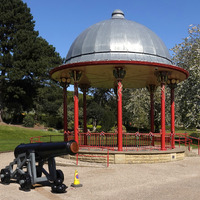 2025.68.109: Roberts Park gazebo and cannon. Digital image credit: Saltaire Collection