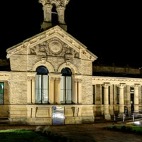 2025.68.76: Salt Building (Shipley College) at night. Digital image credit: Saltaire Collection