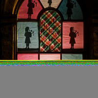 2025.68.18: Saltaire Advent Window (Bagpipers). Digital image credit: Saltaire Collection