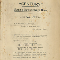 H2-210.2: Page 1 from a book of James Roberts' newspaper cuttings 1905-1918. Digital image credit: Saltaire Collection