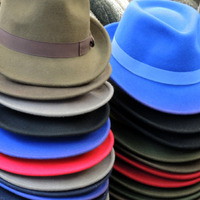 2025.68.66: Saltaire Festival hats (fedoras). Digital image credit: Saltaire Collection
